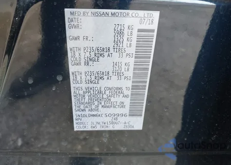 2019 Infiniti Qx60 Luxe z USA, uszkodzony, nr VIN 5N1DL0MM6KC509996